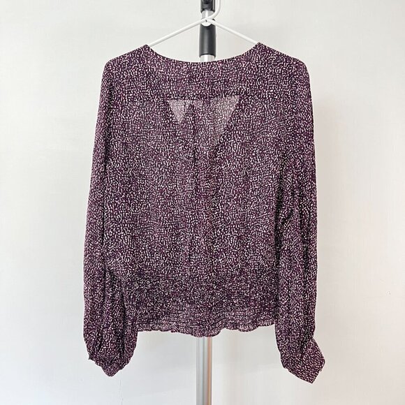 NWT Parker 100% Silk Matilda Wrap V-Neck Smocked Waist Blouse Funfetti Sz XL - Picture 5 of 10